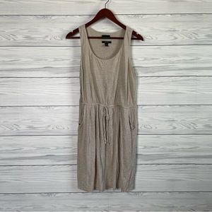 Cynthia Rowley 100% Pure Linen Beige Tie Waist Scoop Neck Casual Dress Medium